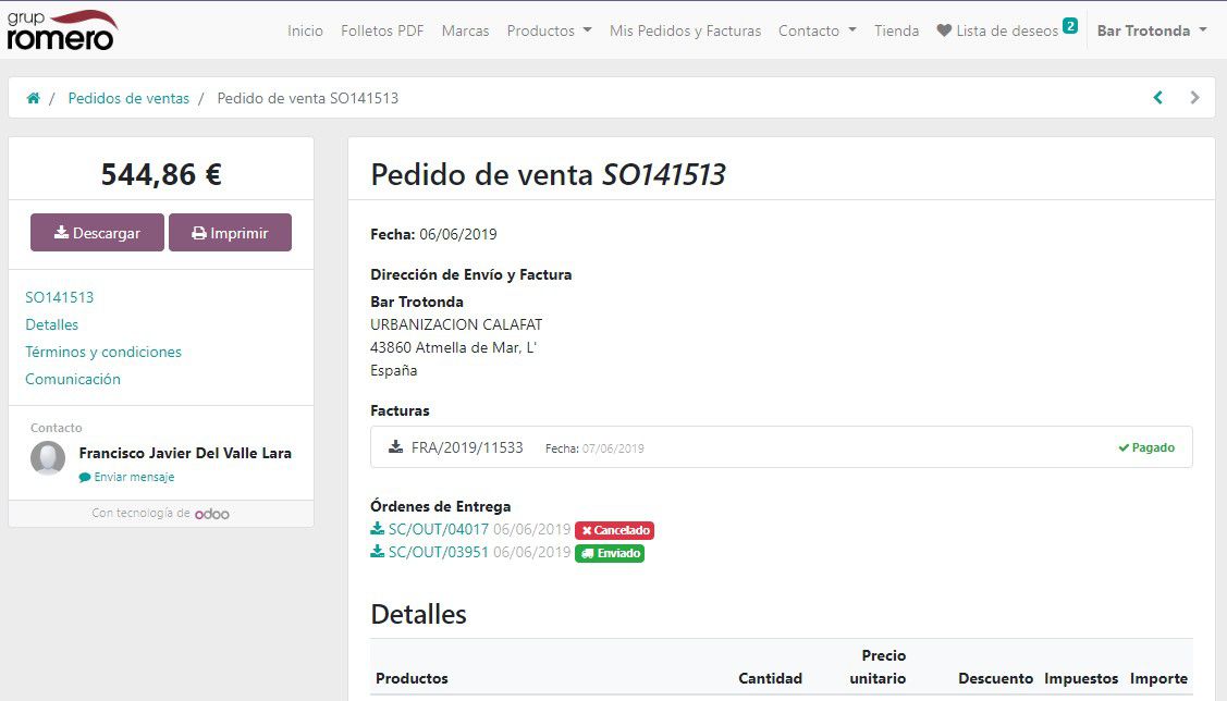 Odoo • Una imagen con una leyenda