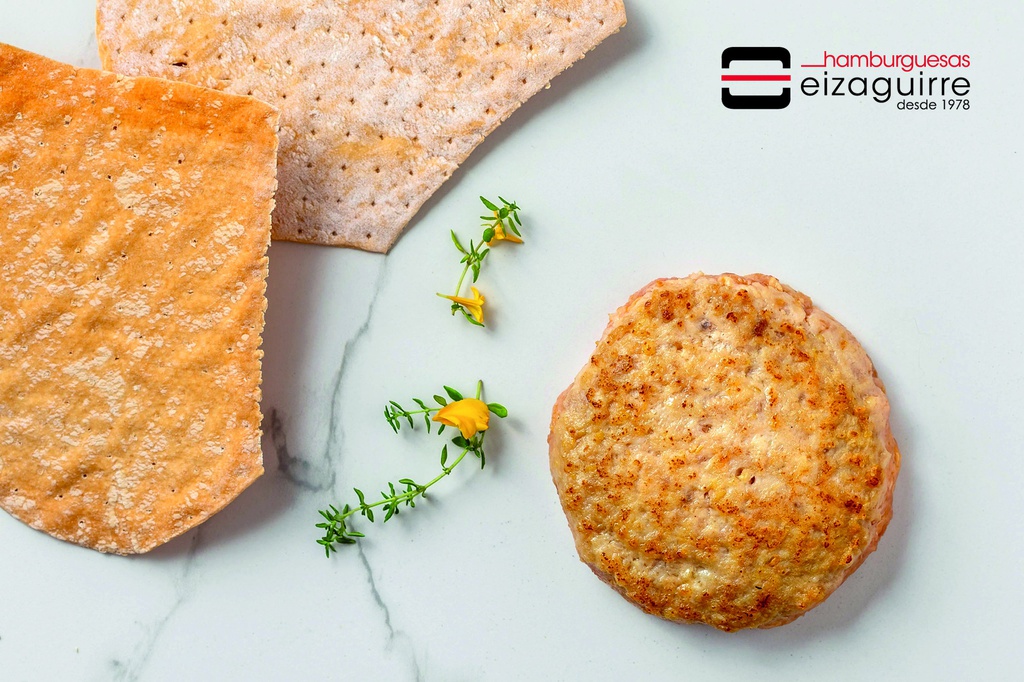 HAMBURGUESA EIZAGUIRRE DE POLLO DE CORRAL  140GR (36 UND./CAJA)