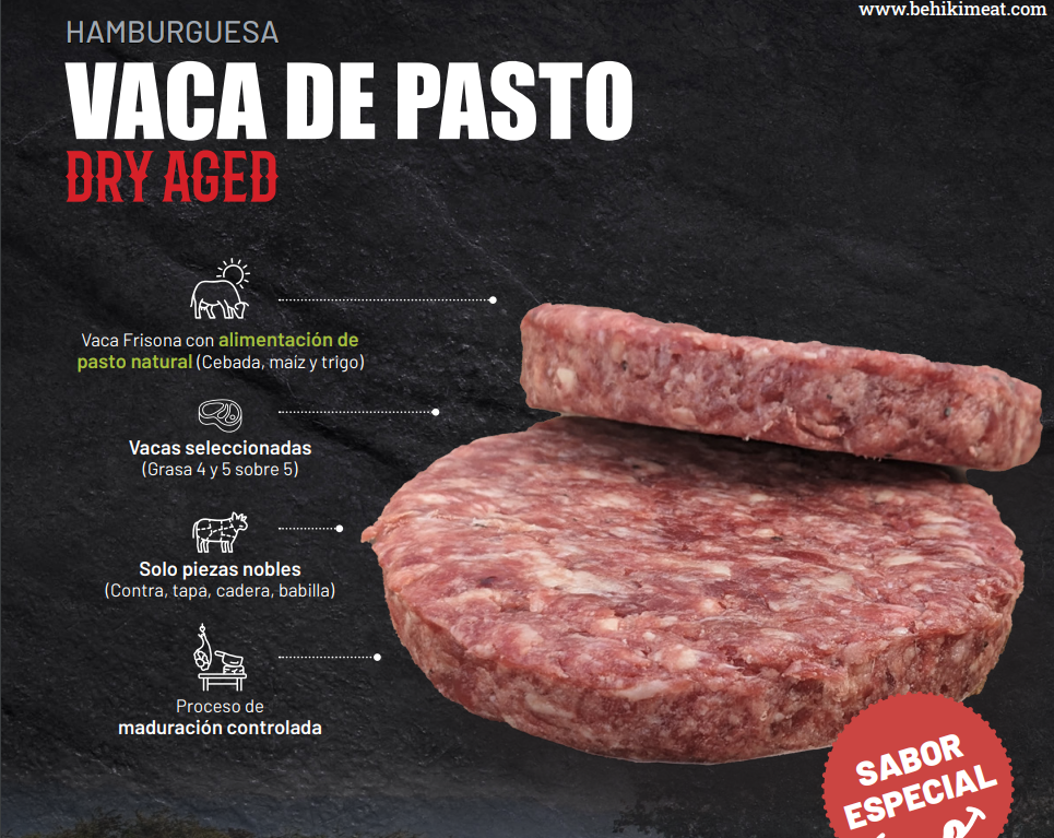 Hamburguesa vaca pasto 150gr Selection Caja 20 ud Cong